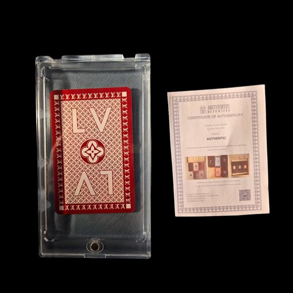 Authentic Louis Vuitton 5 of Clubs Playing Card with Protective Case and COA - Picture 2 of 2